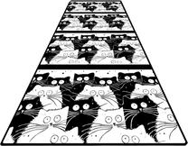 Kiliminis takas Conceptum Hypnose White Cats 959CHL2287, įvairių spalvų, 300 cm x 80 cm