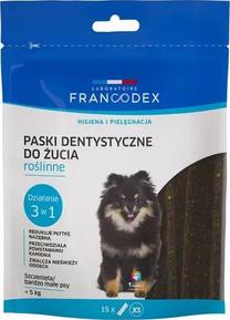 Gardums suņiem Francodex Dental Mini Strips XS, kukurūza, 0.114 kg, 15 gab.