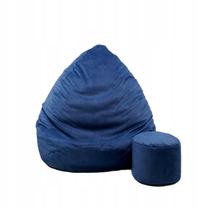 Sėdmaišis su pufu Sako Mega Premium Cloud Velour XXL, mėlyna sp.