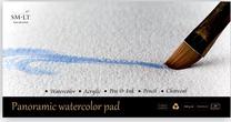 Piešimo popierius Smiltainis Panoramic Watercolor Pad, 260 g/m², balta sp., 20 cm x 40 cm, 20 lapų vnt.