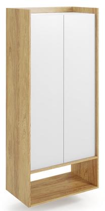 Spinta Mobius 2D, ąžuolo sp./balta sp., 78 cm x 41 cm x 179 cm