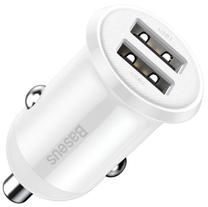 Automobilinis įkroviklis Baseus 12-24V 2xUSB 4.8A, 2 x USB, balta sp.