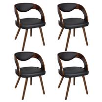 Kėdžių rinkinys VLX Bent Wood 270039 270039, ruda sp./juoda sp., 48 cm x 52 cm x 75.5 cm, 4 vnt.