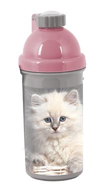 Ūdens pudele Paso Cat PP24AW-3021, rozā krās./pelēka krās., plastmasa, 0.55 l