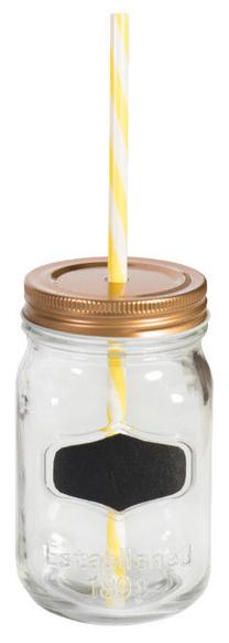 Stiklainis gėrimams Home4you, 500 ml, stiklas/metalas