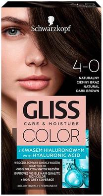 Matu krāsa Schwarzkopf Gliss Color Care & Moisture, natural dark brown krās., 4-0, 60 ml