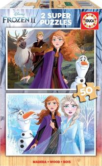 Medinė 3D dėlionė Educa Frozen II 460154, 18 cm x 26 cm, 100 vnt.