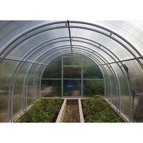 Akendega kaarjas kasvuhoone Tandem, polükarbonaat, 12 x 3.3 m, 4 mm, läbipaistev v.