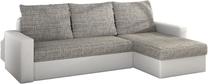 Kampinė sofa Livio Berlin 01, Soft 17, balta sp./pilka sp., 150 x 237 cm x 90 cm