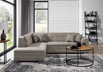 Kampinė sofa Pieretta Poco 7, pilka sp., kairinė, 205 x 260 cm x 80 cm