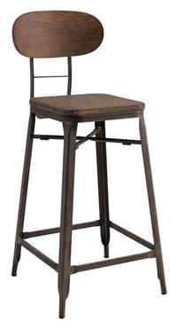 Baro kėdė Loft Lope, pilka/riešuto, 50 cm x 31 cm x 106 cm