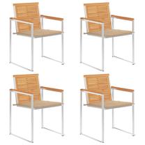Õuetoolide komplekt VLX Garden Chair, beež v., 60 cm x 56 cm x 85 cm, 4 tk.