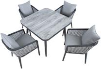 Lauko baldų komplektas Home4you, pilkas, 4 vietų