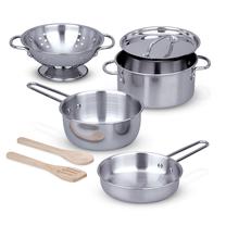 Наборы для игровой кухни Melissa & Doug Lets Play House Pots & Pans Play Set, серебристый цв.