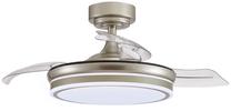 Laeventilaator koos lambiga CristalRecord Moss Mini CCT, 46 W, 1 tk, nikkel v./läbipaistev v.