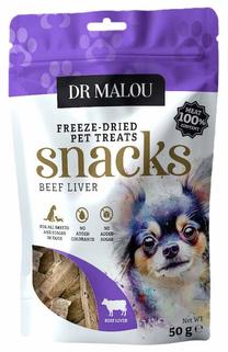 Skanėstas šunims Dr Malou Snacks Beef Liver, jautienos kepenys, 0.050 kg