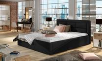 Кровать полтора места Rosano Soft 11, 140 x 200 cm, черный цв., без матраса, с решеткой