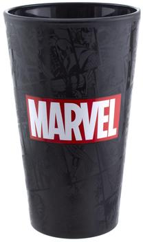 Krūzīte Paladone Marvel Logo Glass, melna krās., 400 ml