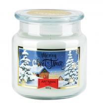 Ziemassvētku svece Mondex Saint New, 400 g, pelēka krās.