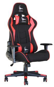 Игровой стул Gembird GC-Scorpion 02, 51 x 53 x 125 - 133 см, черный цв./красный цв.