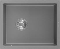 Кухонная мойка Mexen Pedro Grey+Chrome, гранит, 56 см x 46 см x 20 см, серый цв./хромовый цв.