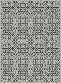 Ковер для открытых террас Domoletti Lineo 7711/H501, кремовый цв./синий цв., 150 см x 80 см