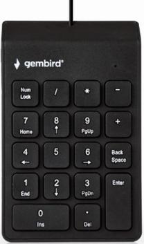 Skaičių blokas Gembird KPD-U-02, juoda sp.