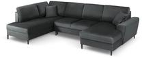 Sofa-lova Micadoni Home Moghan Velvet Panoramic, tamsiai pilka sp., kairinė, 313 x 194 cm x 88 cm
