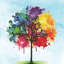 Deimantinė mozaika Diamond Dotz Rainbow Tree, įvairių spalvų
