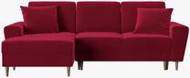 Kampinė sofa - lova Micadoni Moghan MIC_LCF_2_F2_MOGHAN2, raudona sp., kairinė, 241 x 145 cm x 88 cm