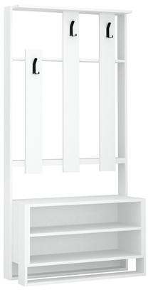 Drabužių kabykla su lentyna Kalune Design Chester 855DTE4015, 180 cm, balta sp.