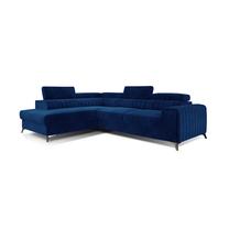 Kampinė sofa Laurence Kronos 09, tamsiai mėlyna sp., kairinė, 205 x 278 cm x 92 cm