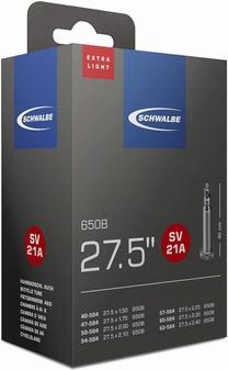 Камера велосипедной шины Schwalbe SV21A ExtraLight 10400163, резина, черный цв., 27.5"
