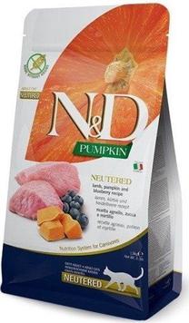 Sausā kaķu barība Farmina N&D Pumpkin Neutered, jēra gaļa/ķirbis, 1.5 kg