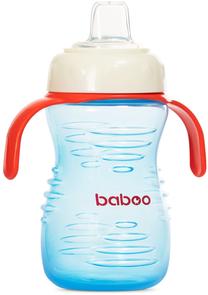 Gertuvė su silikoniniu snapeliu Baboo 8-125, 260 ml, 6+ mėn., plastikas/silikonas, mėlyna sp.