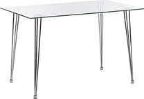 Valgomojo stalas Beliani Winston, skaidri sp./sidabro sp., 70 cm x 120 cm x 74 cm