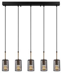 Šviestuvas kabinamas Opviq Kemtel 11854 942FLG1457, E27, 5 x 8 W, juoda sp. / juoda sp.