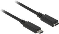 Adapteris Delock USB Type C Male to Female CM-CF USB-C 3.1 male, USB-C, 1.5 m, melna krās.