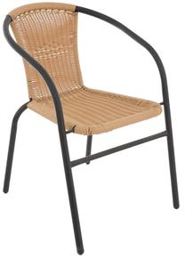 Lauko kėdė Patio Bistro Plus, ruda sp./juoda sp., 62 cm x 52.5 cm x 73 cm