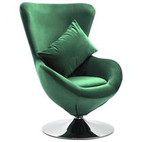 Krėslas VLX Swivel Egg Velvet, tamsiai žalia sp., 65 cm x 59 cm x 88 cm