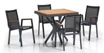 Lauko baldų komplektas Kalune Design Samara, pilka sp./ruda sp., 4 vietų
