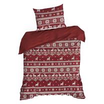 Kalėdinis patalynės užvalkalų komplektas Oslo, raudonas, 140 x 200 cm