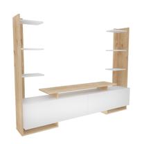 TV galds Kalune Design Ava, ozola krās./balts krās., 31.7 cm x 183.6 cm x 140 cm