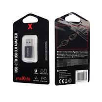 Adapteris Maxlife USB Type-C, USB 3.0, melna krās.