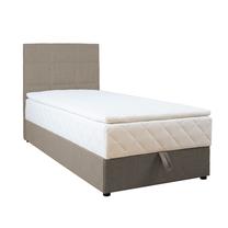 Lova viengulė continental Home4you Levi, 90 x 200 cm, tamsaus smėlio spalva, su čiužiniu, su grotelėmis