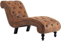 Krėslas VLX Chaise Longue 248607, ruda sp., 145 cm x 52 cm x 77 cm