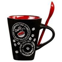 Puodelis Secret de Gourmet Coffee 122510, juoda sp./raudona sp./pilka sp., 0.28 l