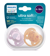 Knupītis Philips Avent Ultra Soft Deco, no 6 mēnešiem, oranža krās./rozā krās.