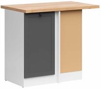 Kampinė virtuvės spintelė Junona Line, balta sp./grafito sp./gold craft oak sp., 45 cm x 78.5 cm x 85.7 cm