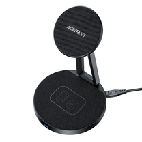 Belaidis įkroviklis AceFast E8, Qi Wireless/USB-C female, juoda sp., 15 W